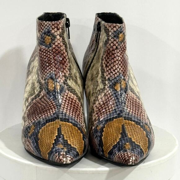 Jeffrey Campbell Shoes - Jeffrey Campbell Kiani Snake Print Western Pointed Toe Sculptural Heel Booties 7